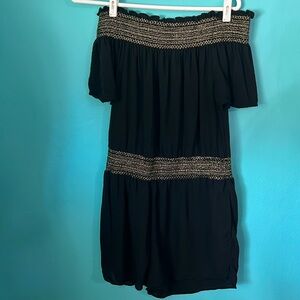 Rachel Zoe Simple Shimmer Detail Across Shoulder Romper L